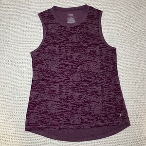 Danskin Now Dri-More Polyester Tank Top Loose Fit Activewear Grunge Purple Berry
